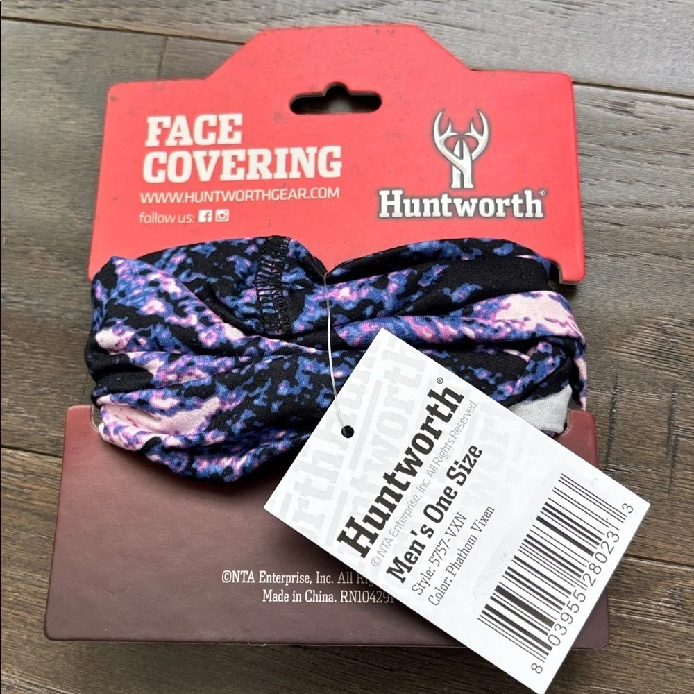 Huntworth Face Covering,quick dry,stretch fit,9” length cover from nose to chin